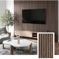 Linden Cottages™ Acoustic Slat Wall Panel – Smoked Oak (2.7 m × 1.10 m)