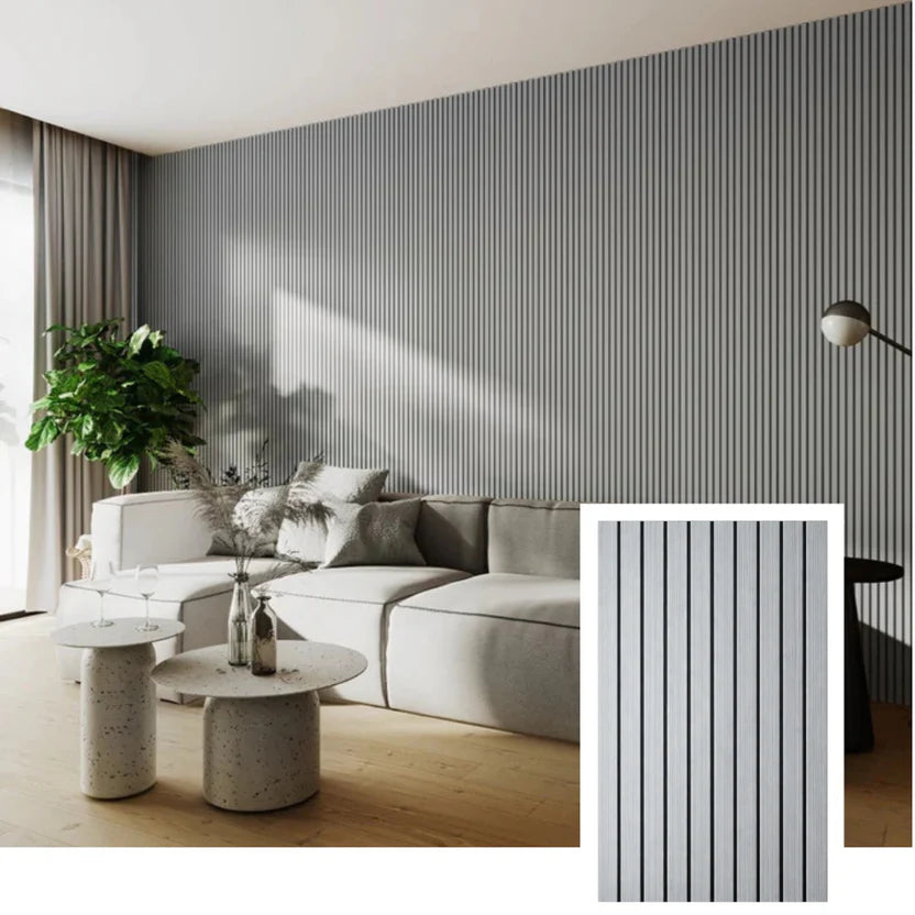 Linden Cottages™ Acoustic Slat Wall Panel – Smoked Oak (2.7 m × 1.10 m)